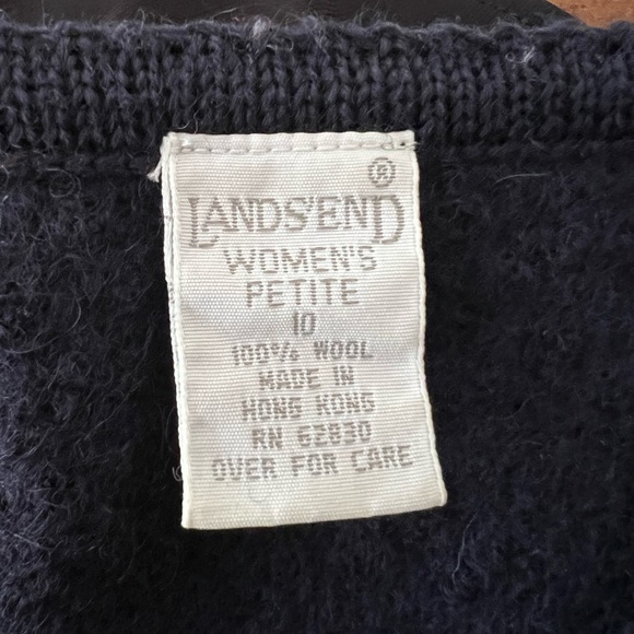 Lands End Navy Wool Cardigan Sweater Womens Size Petite 10 - Picture 3 of 3